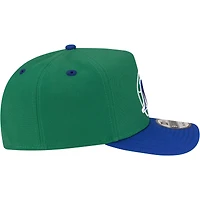 Men's New Era  Green/Blue Dallas Mavericks 80s Throwback A-Frame 9FIFTY Snapback Hat