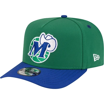 Men's New Era  Green/Blue Dallas Mavericks 80s Throwback A-Frame 9FIFTY Snapback Hat