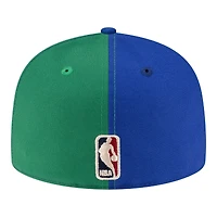 Men's New Era  Green/Blue Dallas Mavericks 80s Throwback Pinwheel 59FIFTY Fitted Hat