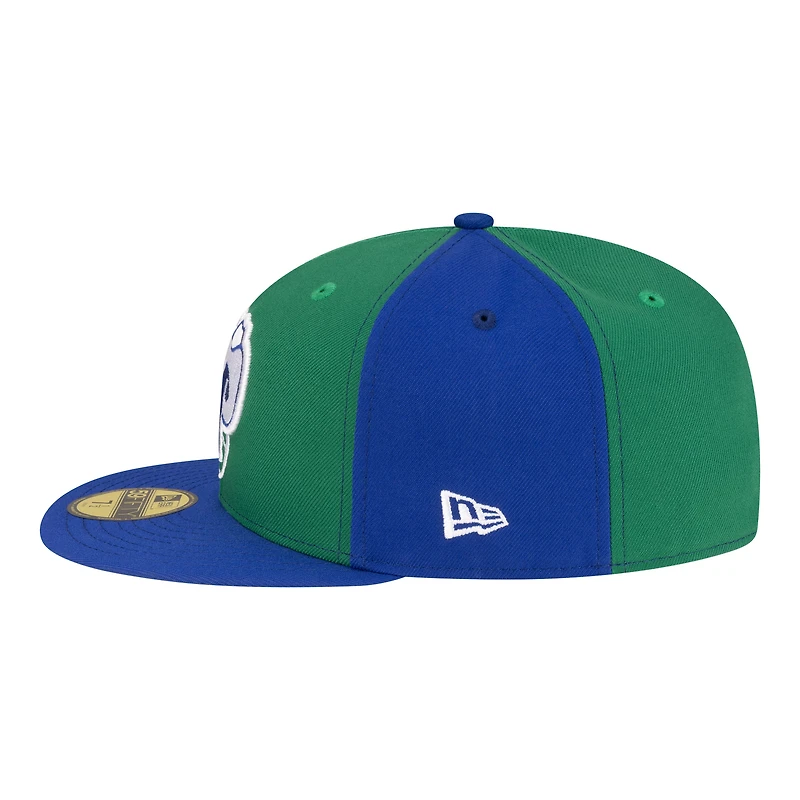 Men's New Era  Green/Blue Dallas Mavericks 80s Throwback Pinwheel 59FIFTY Fitted Hat