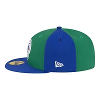Men's New Era  Green/Blue Dallas Mavericks 80s Throwback Pinwheel 59FIFTY Fitted Hat
