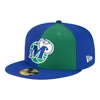 Men's New Era  Green/Blue Dallas Mavericks 80s Throwback Pinwheel 59FIFTY Fitted Hat