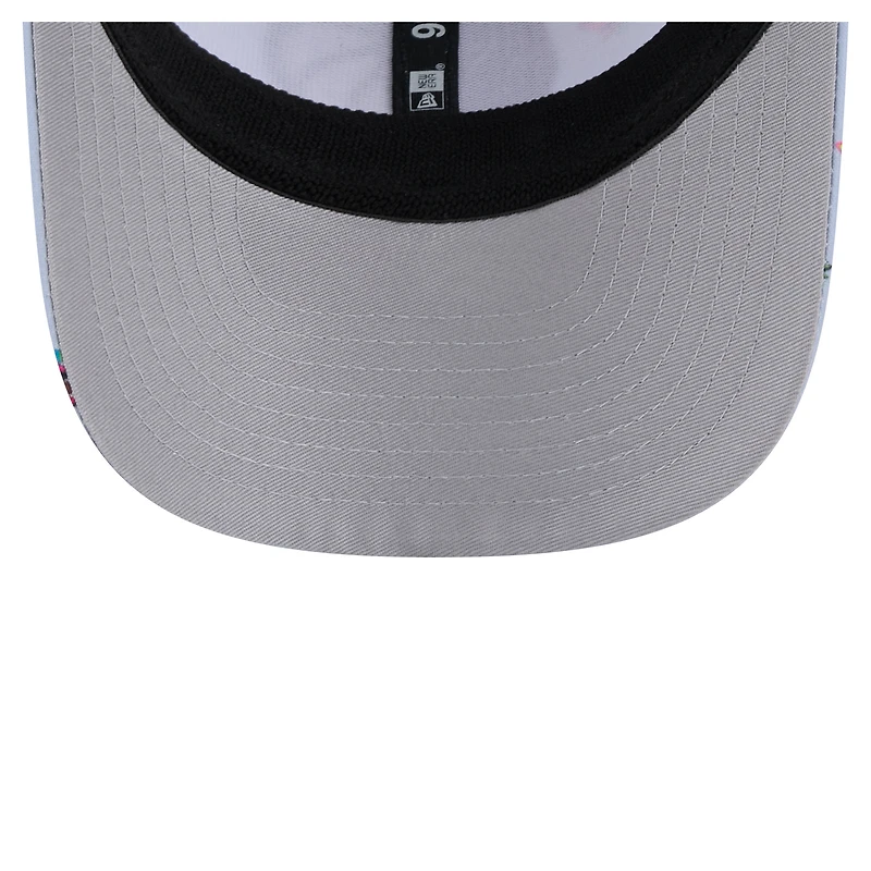 Casquette extensible à bouton-pression New Era bleu clair/gris Dallas Mavericks Adventure Aloha Pattern 9SEVENTY pour homme
