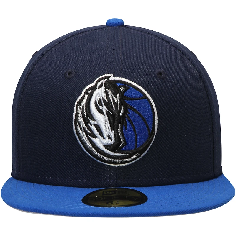 Men's New Era Navy/Blue Dallas Mavericks Official Team Color 2Tone 59FIFTY Fitted Hat