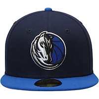 Men's New Era Navy/Blue Dallas Mavericks Official Team Color 2Tone 59FIFTY Fitted Hat