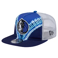 Casquette de golf à visière snapback Dallas Mavericks bleu marine/bleu New Era pour homme