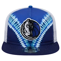 Men's New Era Navy/Blue Dallas Mavericks Throwback Dye Golfer Snapback Hat