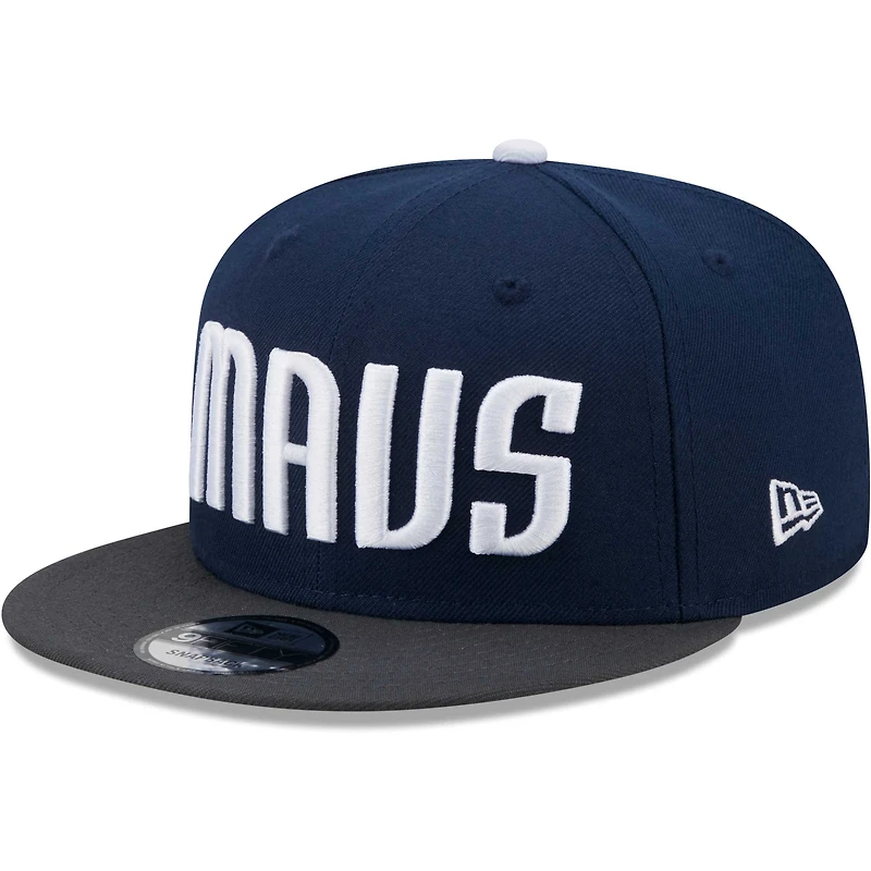 Casquette Snapback 9FIFTY pour homme New Era bleu marine/gris Dallas Mavericks Jersey Hook Statement Edition