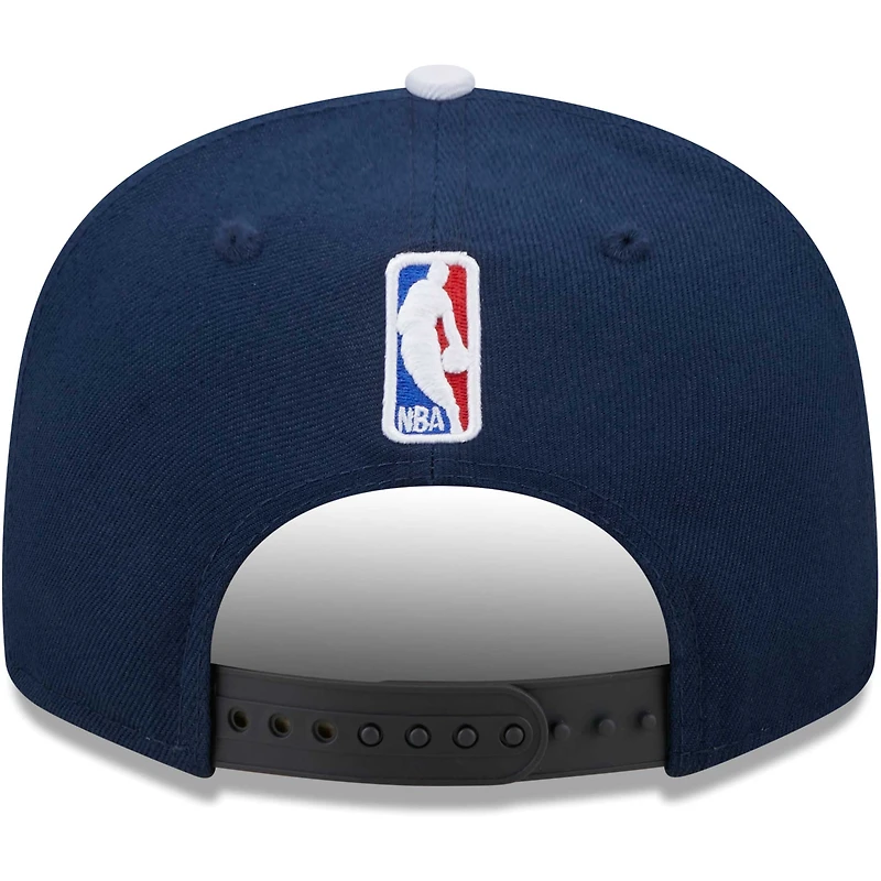Men's New Era Navy/Gray Dallas Mavericks Jersey Hook Statement Edition 9FIFTY Snapback Hat