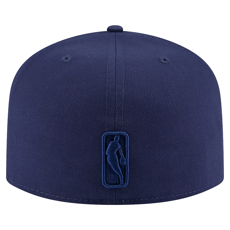 Men's New Era  Navy Dallas Mavericks Colorpack A-Frame Pinch Front 59FIFTY Fitted Hat