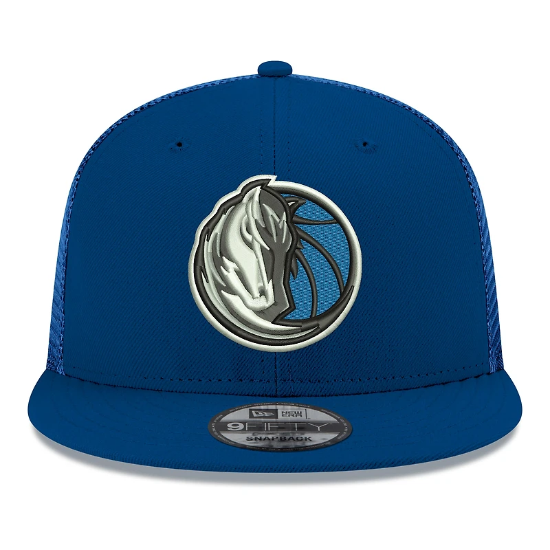 Men's New Era Navy Dallas Mavericks Core Logo Meshback 9FIFTY Snapback Hat