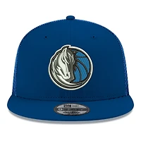 Men's New Era Navy Dallas Mavericks Core Logo Meshback 9FIFTY Snapback Hat