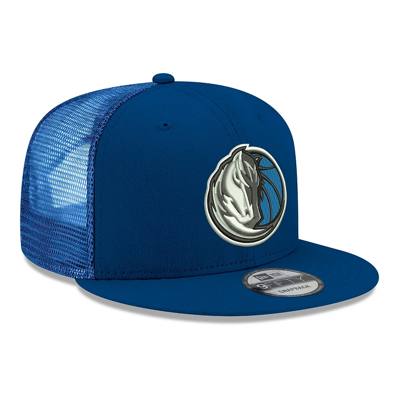 Men's New Era Navy Dallas Mavericks Core Logo Meshback 9FIFTY Snapback Hat