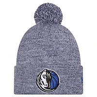 Men's New Era Navy Dallas Mavericks Marled Cuffed Knit Hat with Pom