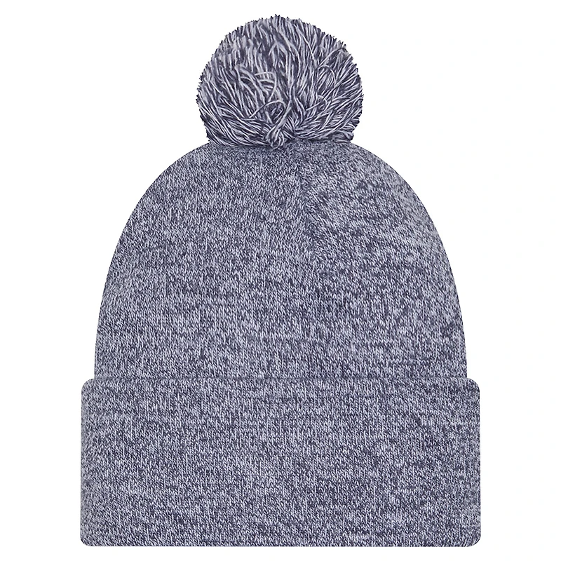 Bonnet en tricot chiné à revers et pompon Dallas Mavericks bleu marine New Era pour homme