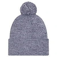 Bonnet en tricot chiné à revers et pompon Dallas Mavericks bleu marine New Era pour homme