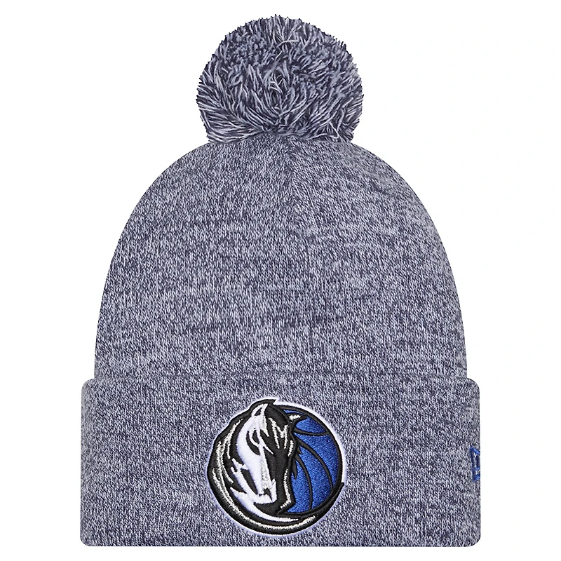 Men's New Era Navy Dallas Mavericks Marled Cuffed Knit Hat with Pom