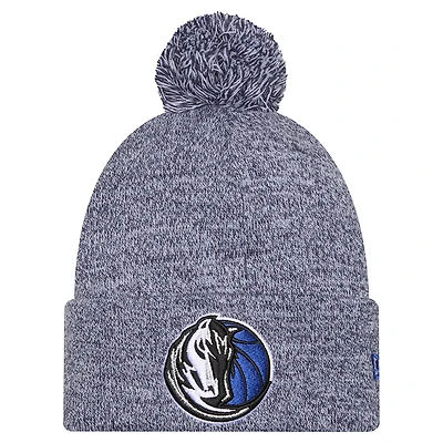 Men's New Era Navy Dallas Mavericks Marled Cuffed Knit Hat with Pom