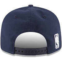 Casquette snapback New Era 9FIFTY pour homme, couleur officielle de l'équipe Dallas Mavericks, bleu marine