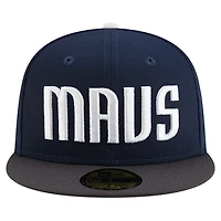 Men's New Era  Navy Dallas Mavericks Statement Edition Jersey Hook 59Fifty Fitted Hat