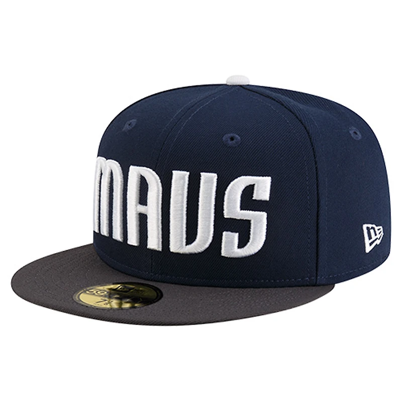 Men's New Era  Navy Dallas Mavericks Statement Edition Jersey Hook 59Fifty Fitted Hat