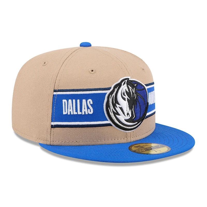 Casquette ajustée New Era pour hommes, beige/bleu, Dallas Mavericks 2024 NBA Draft 59FIFTY