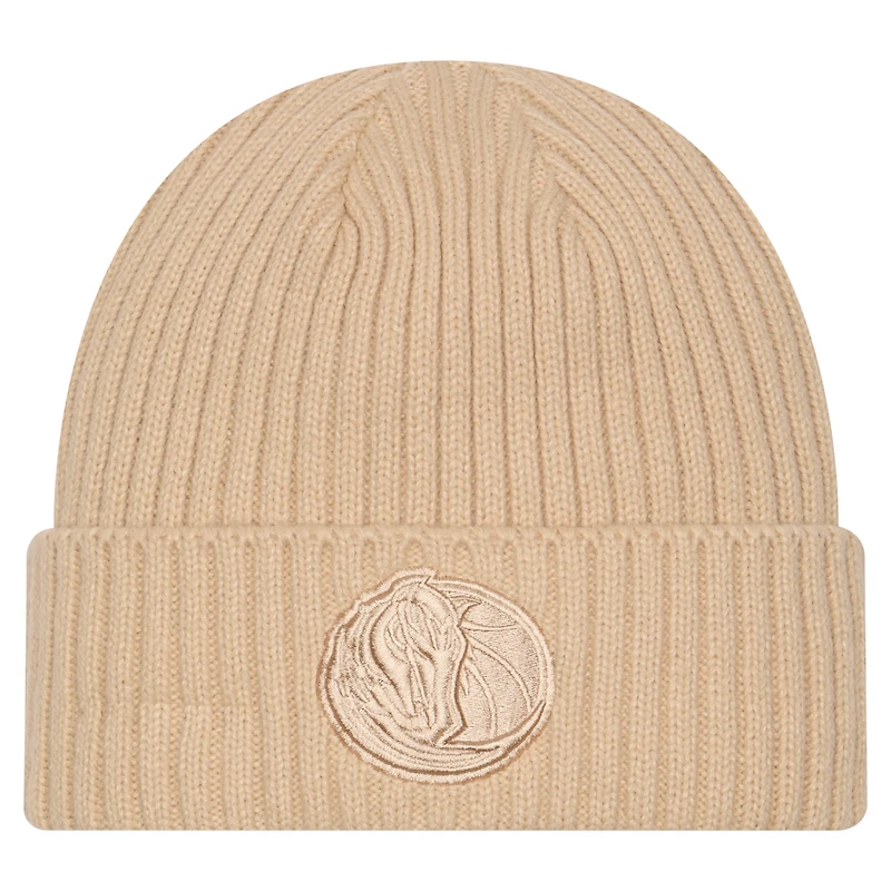 Bonnet à revers en tricot beige Dallas Mavericks Color Pack pour homme New Era