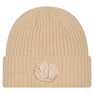 Bonnet à revers en tricot beige Dallas Mavericks Color Pack pour homme New Era