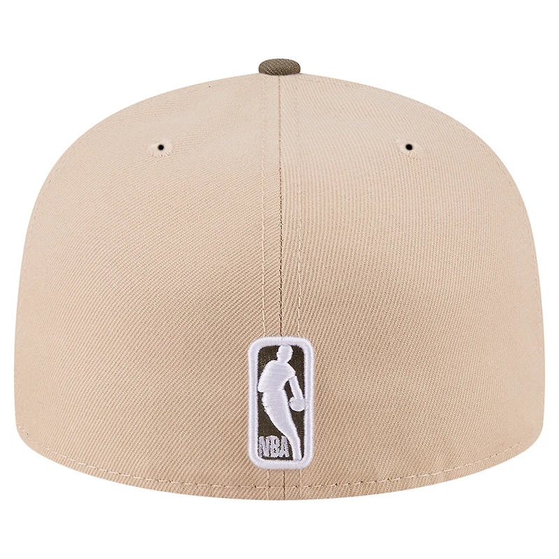 Men's New Era Tan Dallas Mavericks Color Pack Two-Tone 59FIFTY A-Frame Fitted Hat