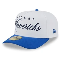 Men's New Era White/Blue Dallas Mavericks 2025 NBA Draft A-Frame 59FIFTY Fitted Hat