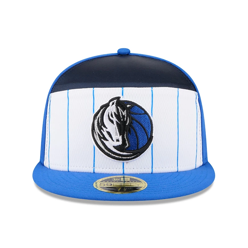 Men's New Era  White/Blue Dallas Mavericks 2025 NBA Tip Off Split Panel 59FIFTY Fitted Hat