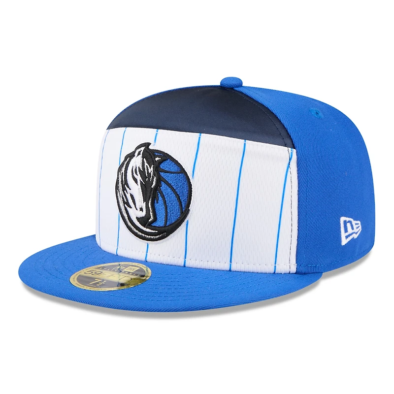 Men's New Era  White/Blue Dallas Mavericks 2025 NBA Tip Off Split Panel 59FIFTY Fitted Hat