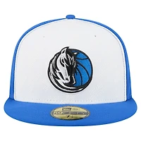 Men's New Era  White/Blue Dallas Mavericks Repeat 59Fifty Fitted Hat