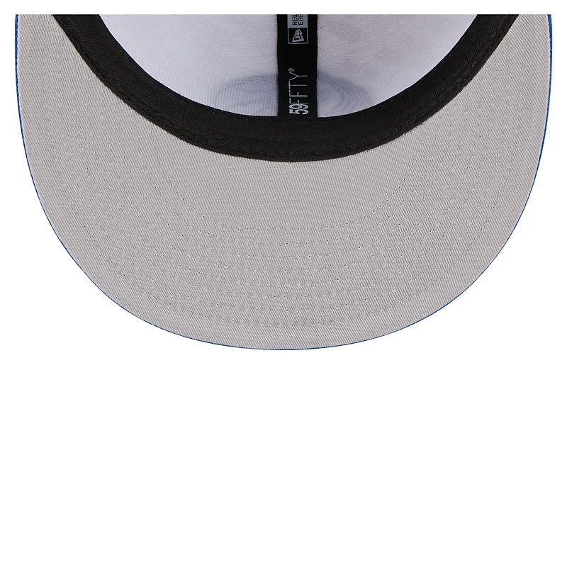 Casquette ajustée New Era Dallas Mavericks Repeat 59Fifty blanche/bleue pour homme