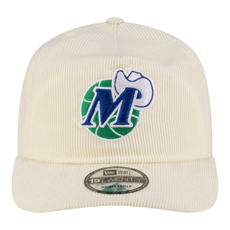 Men's New Era  White Dallas Mavericks 19TWENTY 80s Chrome Corduroy Adjustable Hat