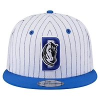 Casquette snapback 9FIFTY blanche à rayures fines Deceptor des Dallas Mavericks de New Era pour homme