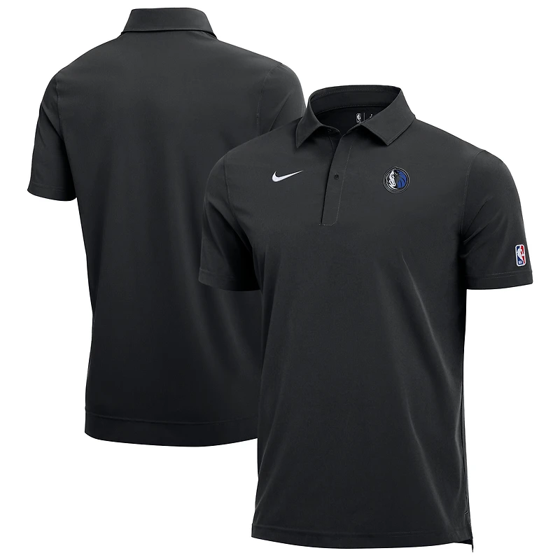 Polo d'entraîneur Nike noir authentique Dallas Mavericks 2025/26 pour homme, en tissu Dri-FIT.