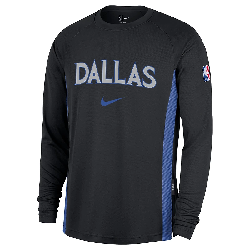 Men's Nike  Black Dallas Mavericks 2025/26 City Edition Authentic Pregame Dri-FIT Long Sleeve Shooting T-Shirt