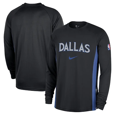 Men's Nike  Black Dallas Mavericks 2025/26 City Edition Authentic Pregame Dri-FIT Long Sleeve Shooting T-Shirt