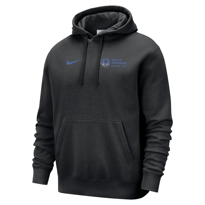 Men's Nike Black Dallas Mavericks Courtside Club Pullover Hoodie