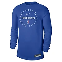 T-shirt d'entraînement à manches longues Nike Dallas Mavericks 2024/25 Legend On-Court pour homme Bleu