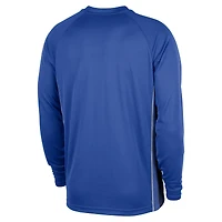 Maillot de tir Nike bleu à manches longues Dallas Mavericks 2025/26 Authentic Pre-Game Legend Dri-FIT pour homme