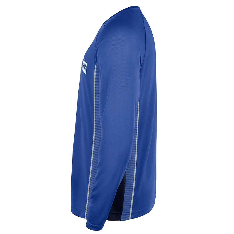 Maillot de tir Nike bleu à manches longues Dallas Mavericks 2025/26 Authentic Pre-Game Legend Dri-FIT pour homme