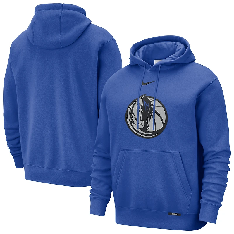 Sweat à capuche Nike bleu Dallas Mavericks 2025/26 City Edition Essential Logo Remix pour homme