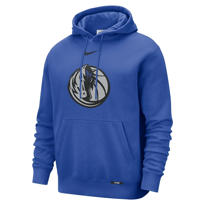 Men's Nike  Blue Dallas Mavericks 2025/26 City Edition Essential Logo Remix Hoodie