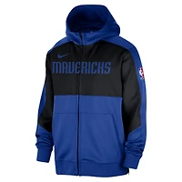Sweat à capuche entièrement zippé Nike Dallas Mavericks Authentic On-Court Showtime Performance pour homme, bleu