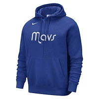 Men's Nike Blue Dallas Mavericks Courtside Versus Stitch Split Pullover Hoodie