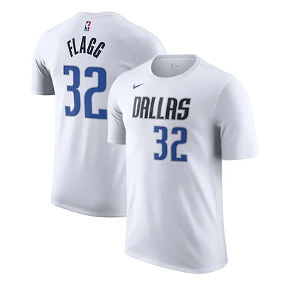 Men's Nike Cooper Flagg White Dallas Mavericks 2025 NBA Draft First Round Pick Association Edition Name & Number T-Shirt