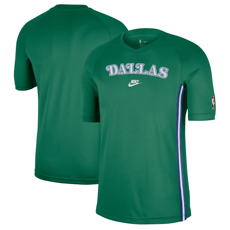 Men's Nike Green Dallas Mavericks Classic Edition Hardwood Classics Authentic Game Shooting T-Shirt