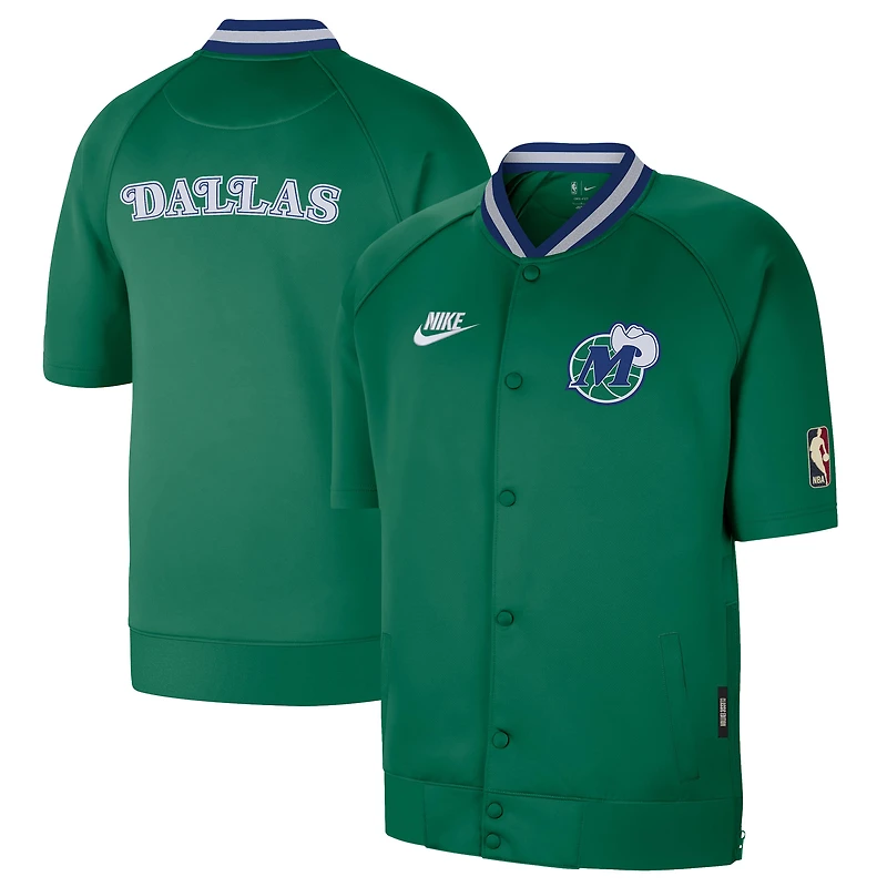 Veste Nike Dallas Mavericks Classic Edition Hardwood Classics Authentic pour homme, fermeture à boutons-pression.